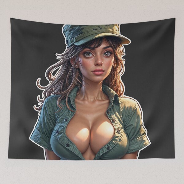 Item preview, Cute Strong Military Girl designed and sold by TheArtOfPat.