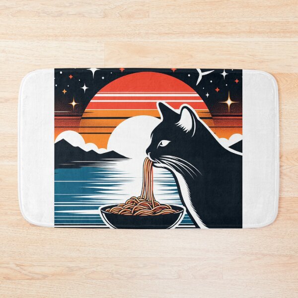 Item preview, A  Black Cat Eating Spagetti designed and sold by DSoriaDesign.