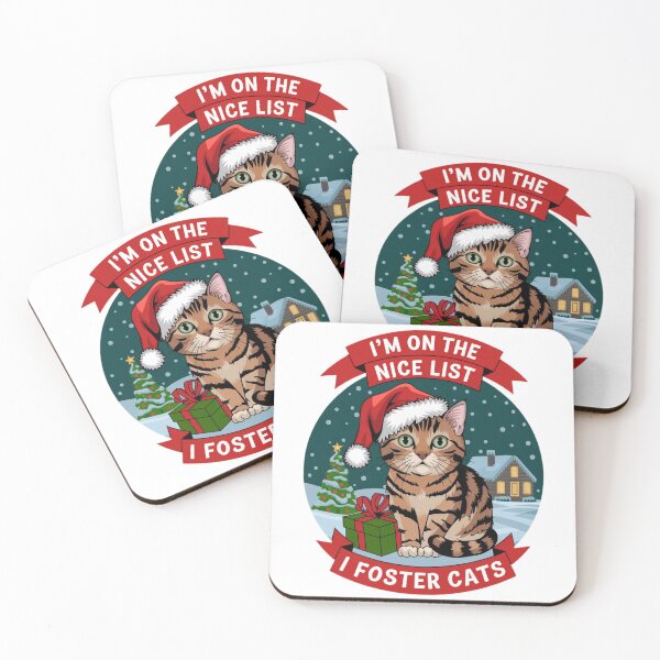 Item preview, I'm on the Nice List I Foster Cats - Christmas designed and sold by Crazy Before Cats.