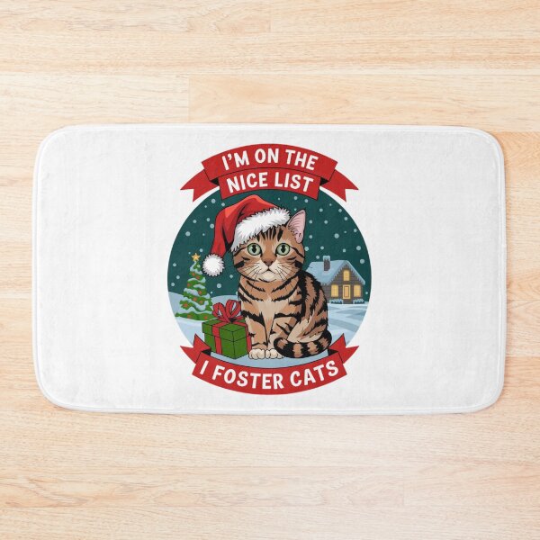 Item preview, I'm on the Nice List I Foster Cats - Christmas designed and sold by Crazy Before Cats.