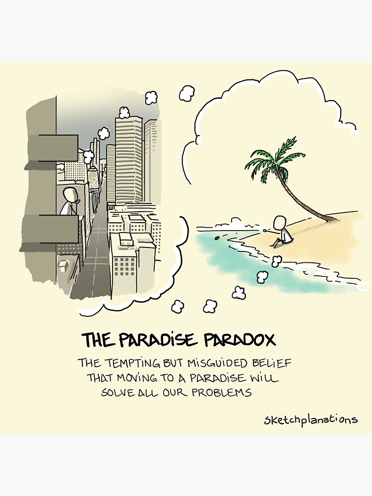 Thumbnail 3 of 3, Magnet, The Paradise Paradox - including text designed and sold by sketchplanator.