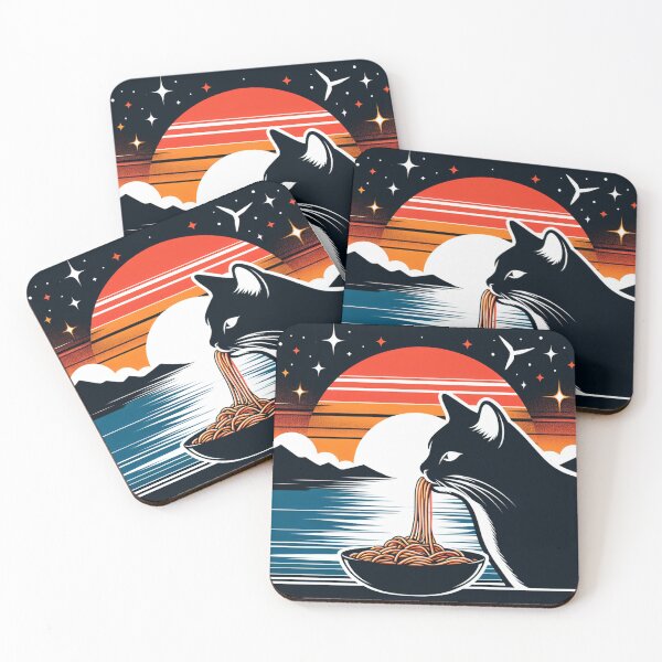 Item preview, A  Black Cat Eating Spagetti designed and sold by DSoriaDesign.