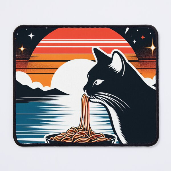 Item preview, A Black Cat Eating Spagetti designed and sold by DSoriaDesign.