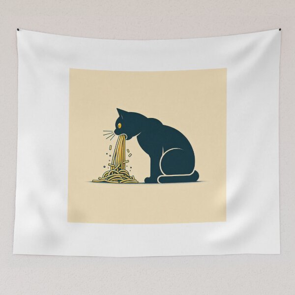 Item preview, Black Cat Pukes Spaghetti designed and sold by DSoriaDesign.