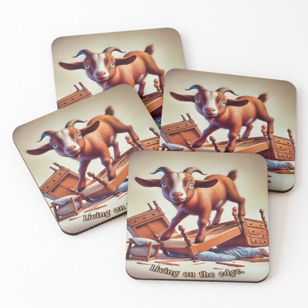 Item preview, Living on the Edge – Funny Goat Art designed and sold by gleefulme.