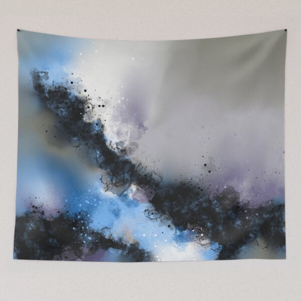 Item preview, The Storm Is Coming - Blue Purple Black White Abstract designed and sold by Joey Santiago.