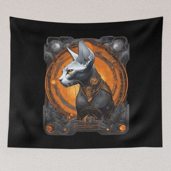 Item preview, Futuristic Sphynx Cat  Art – Sci-Fi Inspired Design  designed and sold by MystiqSlav.