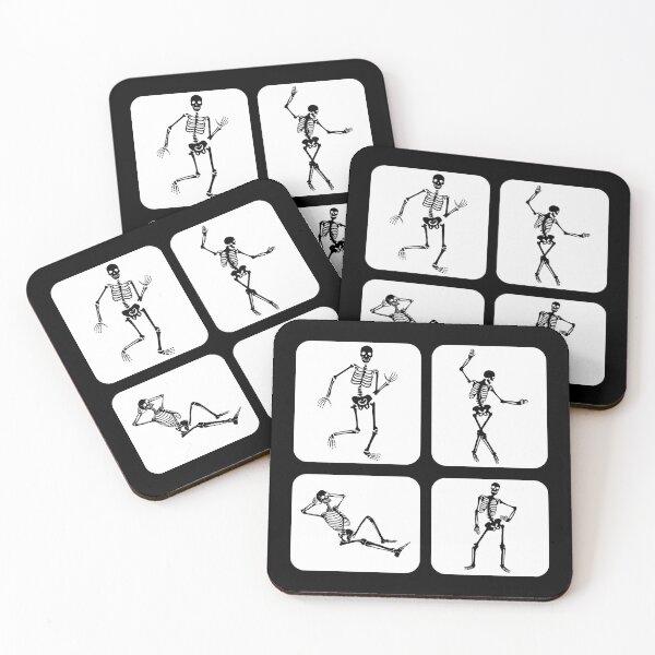 Aperçu de l'œuvre Squelettes dansants en noir et blanc – Danse amusante des squelettes créée et vendue par dchom.