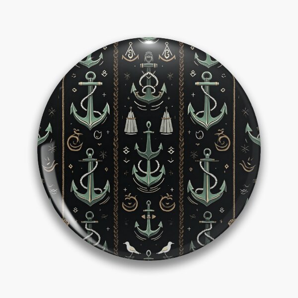Item preview, Vintage Maritime Charm: Anchors and Ropes in Deep Navy and Bronze designed and sold by AmuraLumina.