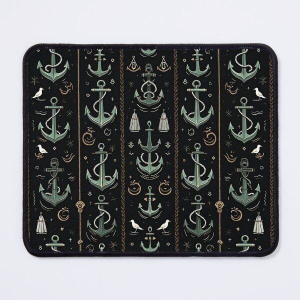 Item preview, Vintage Maritime Charm: Anchors and Ropes in Deep Navy and Bronze designed and sold by AmuraLumina.