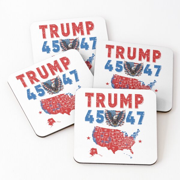 Item preview, 45 47 Trump Sign US Eagle American Flag Electoral Red Map designed and sold by ZANNIX.
