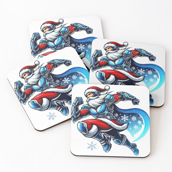 Item preview, Cyber Superhero Santa Claus in Action Holiday Art designed and sold by lubushop1.