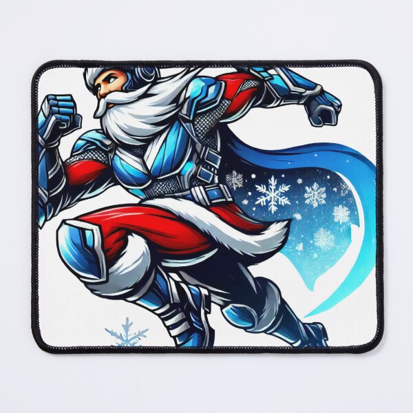 Item preview, Cyber Superhero Santa Claus in Action Holiday Art designed and sold by lubushop1.