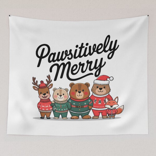 Item preview, Pawsitively Merry Christmas Animals designed and sold by mergmart.