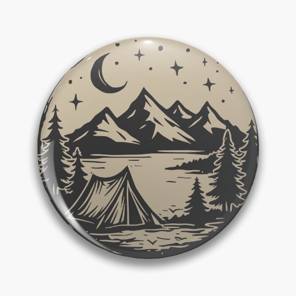 Item preview, Minimalist Camping Scene Under the Stars designed and sold by FabcoDesign.