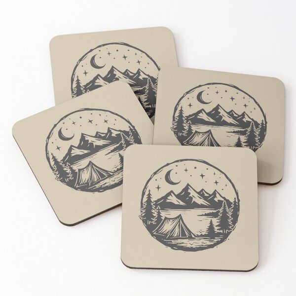 Item preview, Minimalist Camping Scene Under the Stars designed and sold by FabcoDesign.