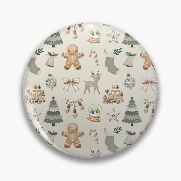 Item preview, Patrón navideño de acuarela boho beige designed and sold by Lisetta Collection.