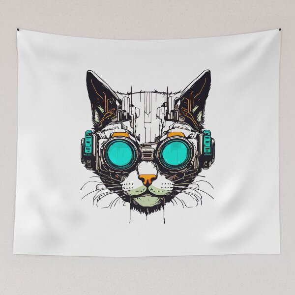 Item preview, Neon Neko: Cyberpunk Cat Elegance 6 designed and sold by Tom-Johnson.