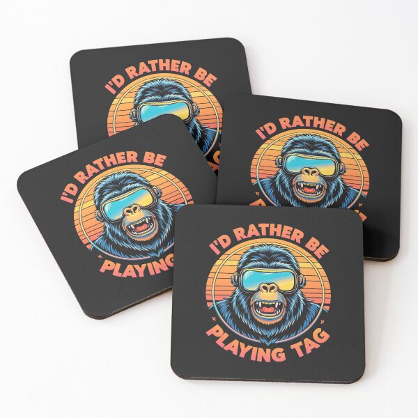Item preview, I'd Rather Be Playing Tag Gorilla Monkey Retro VR Game designed and sold by Alex Songs.