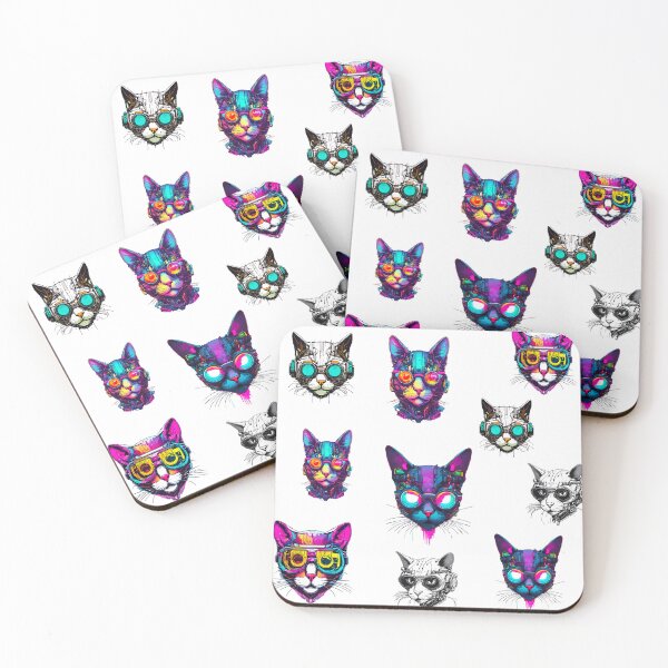 Item preview, Neon Neko: Cyberpunk Cat Elegance Pattern 1 designed and sold by Tom-Johnson.