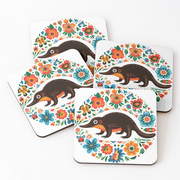 Item preview, Scandinavian Folk Art smiling Platypus designed and sold by FOLK ART FUSION by heidiannemorris.