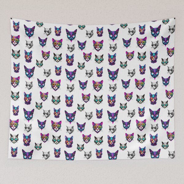 Item preview, Neon Neko: Cyberpunk Cat Elegance Pattern 3 designed and sold by Tom-Johnson.