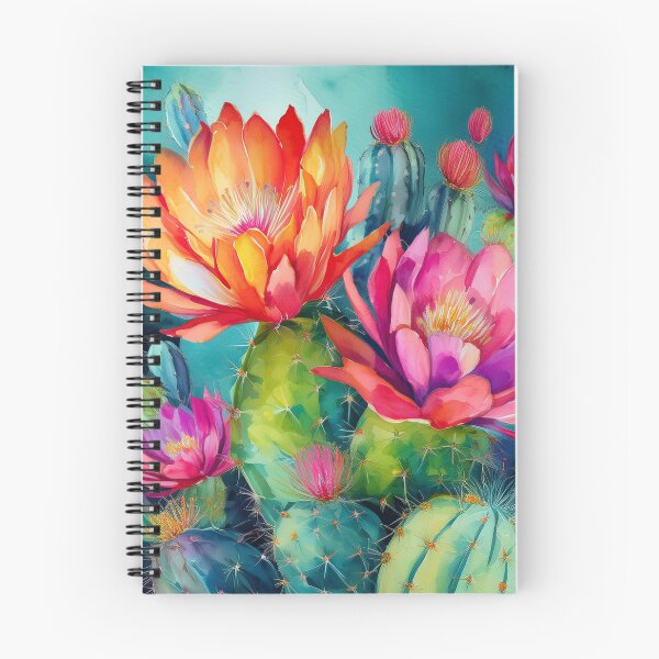 Item preview, cactus flowers turquoise background designed and sold by Valentina-V.