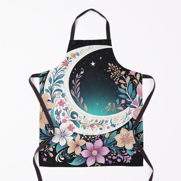 Item preview, Crescent oon adorned with flowers designed and sold by Moonde04.