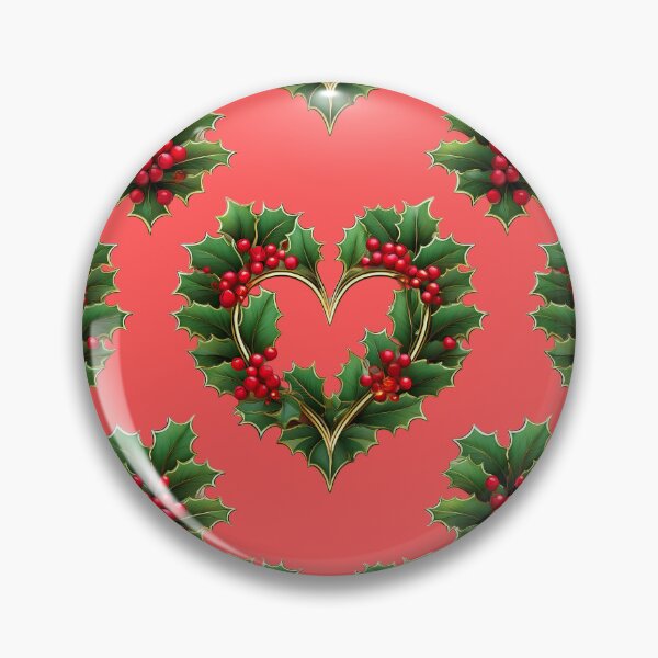 Item preview, Holly Heartwarming: A cozy pattern with hearts made from holly leaves, perfect for adding a touch of warmth and comfort to any design. designed and sold by Grang Art Artistic Designs.