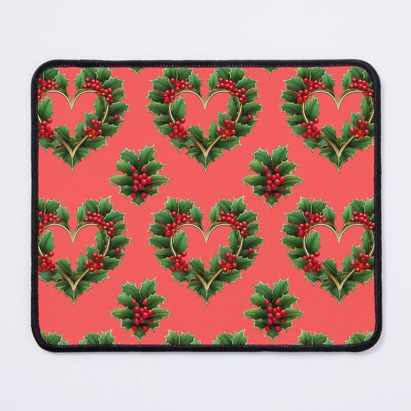 Item preview, Holly Heartwarming: A cozy pattern with hearts made from holly leaves, perfect for adding a touch of warmth and comfort to any design. designed and sold by Grang Art Artistic Designs.