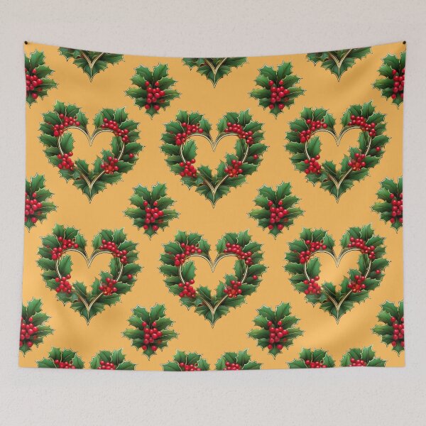 Item preview, Holly Heart: A sentimental pattern with hearts made from holly leaves, expressing love and gratitude. designed and sold by Grang Art Artistic Designs.