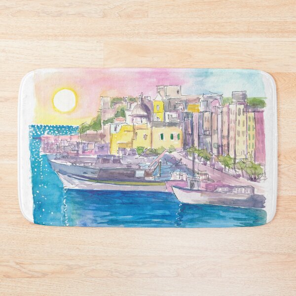 Item preview, Procida Little Island Port in Gulf of Naples designed and sold by artshop77.