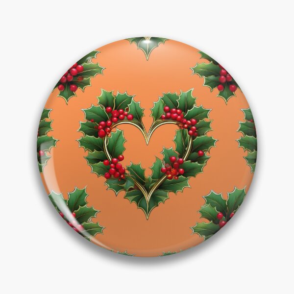 Item preview, Holly Heartthrob: A bold and passionate pattern with vibrant hearts made from holly leaves, perfect for a dramatic and eye-catching design. designed and sold by Grang Art Artistic Designs.