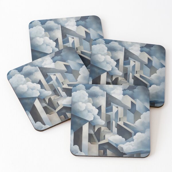 Item preview, A surreal design where geometric structures emerge from and blend seamlessly with the clouds. designed and sold by HEMRO.