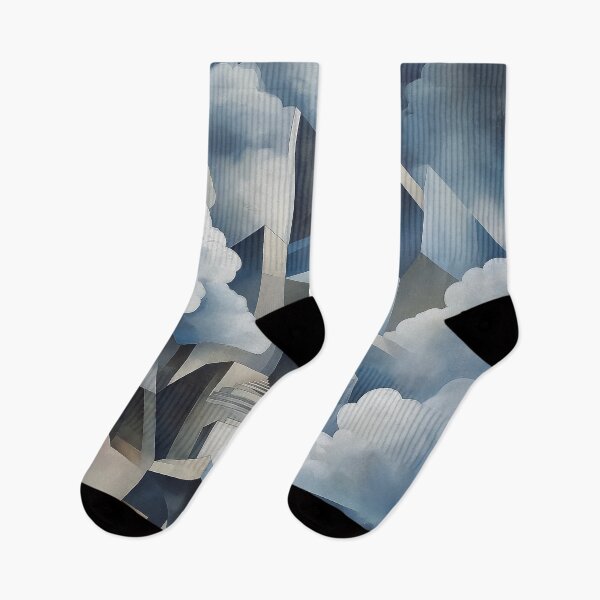 Item preview, A surreal design where geometric structures emerge from and blend seamlessly with the clouds. designed and sold by HEMRO.