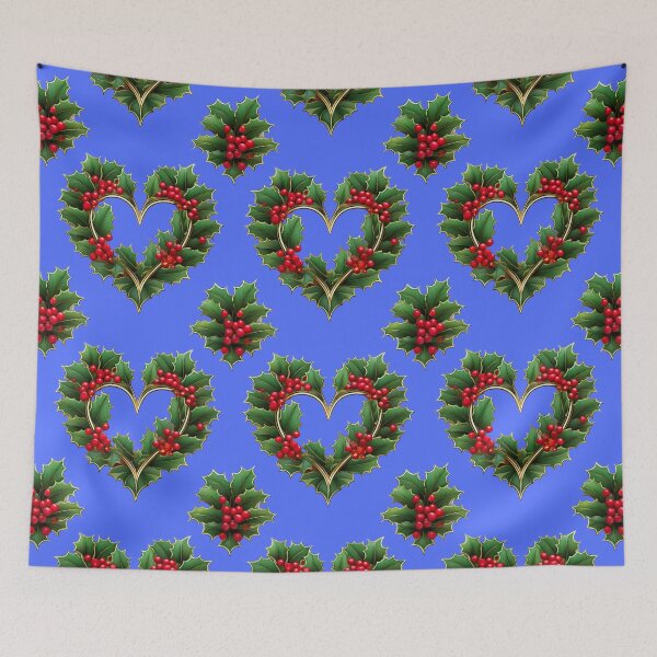 Item preview, Holly Heartbeat: A sentimental pattern with hearts made from holly leaves, expressing love and gratitude. designed and sold by Grang Art Artistic Designs.