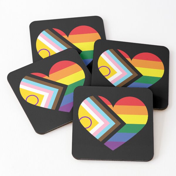 Item preview, Progress Pride Flag - Intersex Inclusive - Heart Love designed and sold by InclusivePrints.