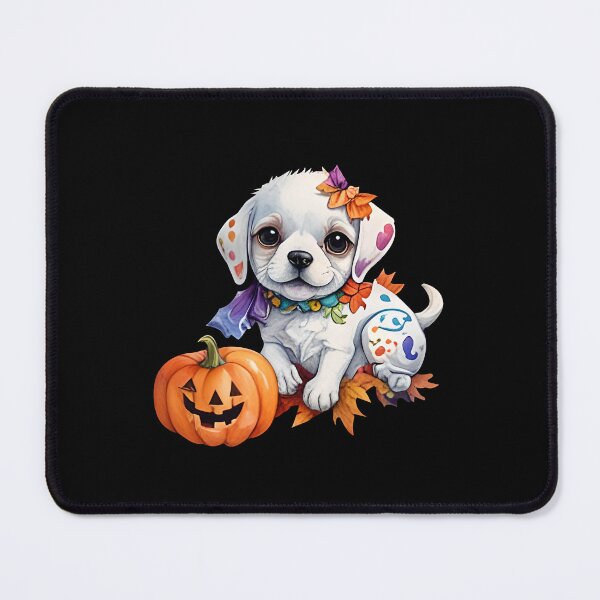 Item preview, Cute Halloween Puppy with Pumpkin designed and sold by gjsart.