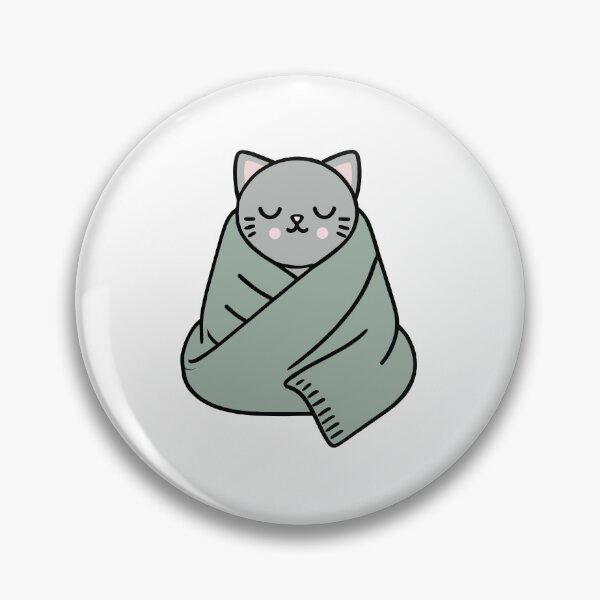 Item preview, Gray cat in a blanket designed and sold by PurrrfectCats.