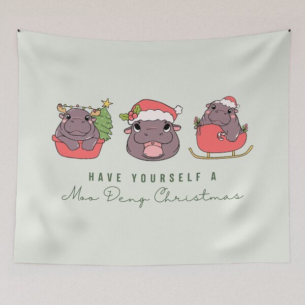 Artikelvorschau, Moo Deng Weihnachten entworfen und verkauft von Caring Hearts.