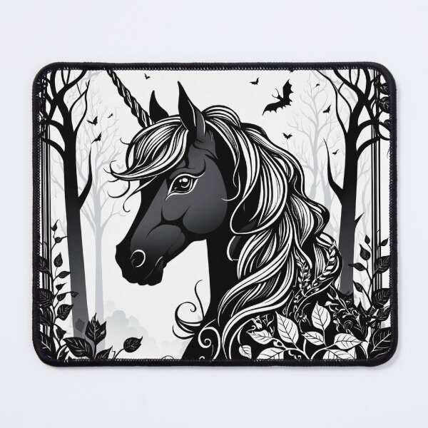 Item preview, Black Dark Unicorn in Spooky Forest designed and sold by Moonde04.