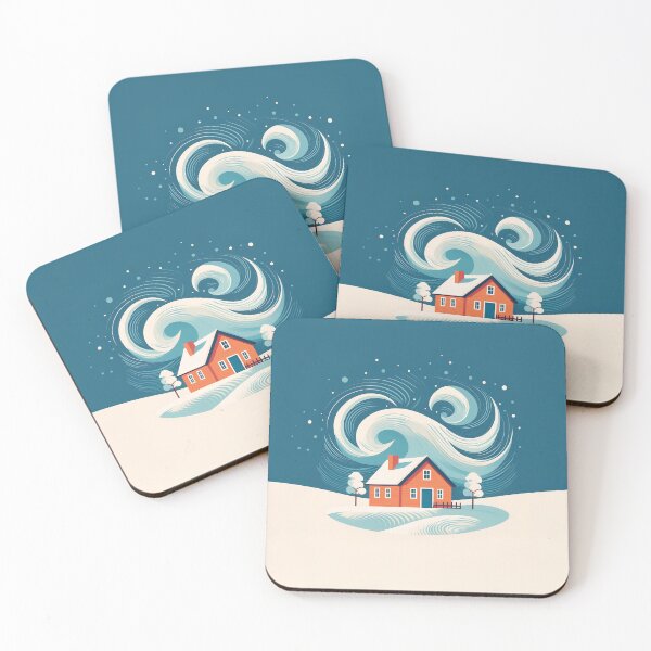 Item preview, A cozy winter design with a small red house nestled in a snowy landscape. designed and sold by HEMRO.
