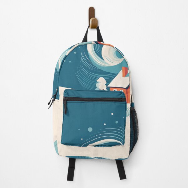 Item preview, A cozy winter design with a small red house nestled in a snowy landscape. designed and sold by HEMRO.