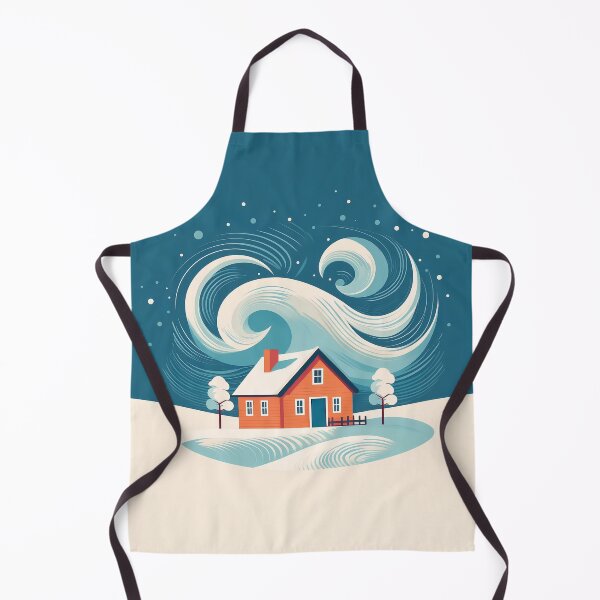Item preview, A cozy winter design with a small red house nestled in a snowy landscape. designed and sold by HEMRO.