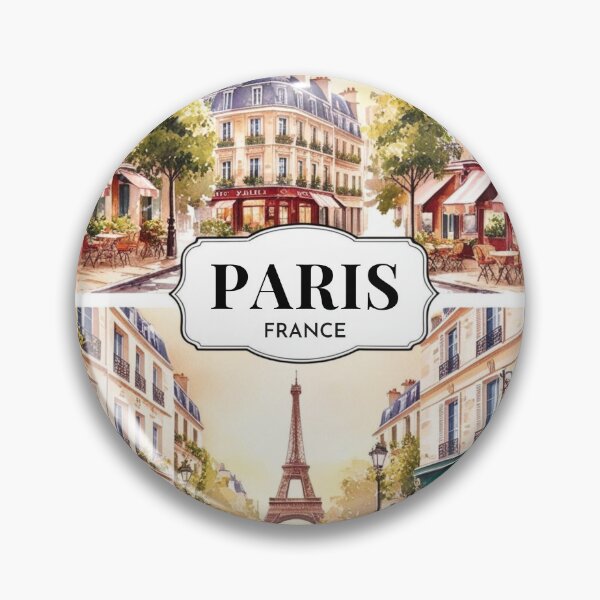 Item preview, Watercolor Paris Cafés and Eiffel Tower Cityscape designed and sold by Heritage Print Co.