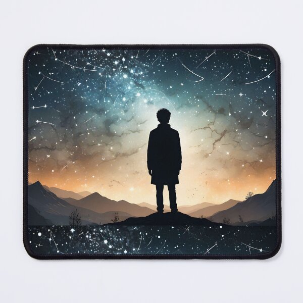 Item preview, Silhouette of a man starring at the stars designed and sold by Cookbeat.