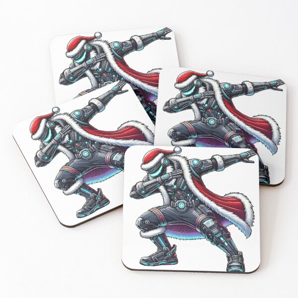 Item preview, Futuristic Dabbing Robot Santa Claus Christmas Art designed and sold by lubushop1.