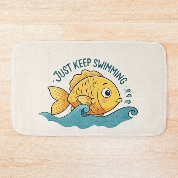 Item preview, Just Keep Swimming - Motivational Fish Art designed and sold by MySignatureItems.