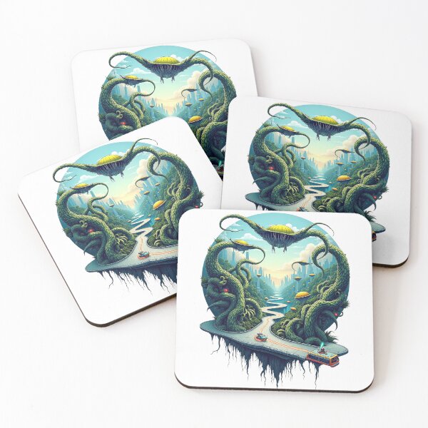 Item preview, Futuristic Jungle City with Floating Pods designed and sold by ZetaDream.