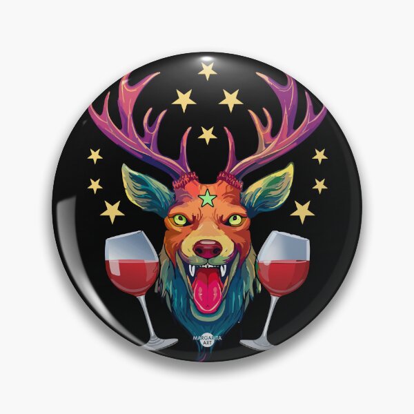 Item preview, 10 Colorful Party Deer two glass of wine Prost Prosit Stars Drops designed and sold by Margarita-Art.